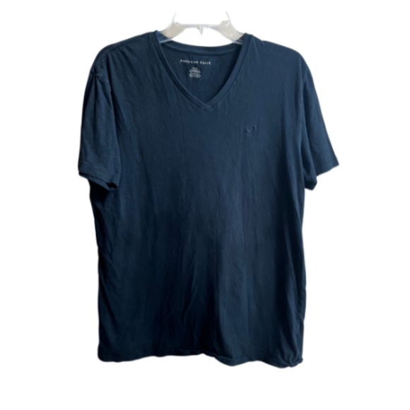 American Eagle Standard Fit V-Neck Short Sleeve Tee Shirt. Black. Size S - Picture 1 of 5